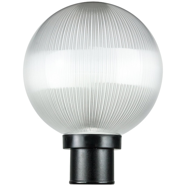 Sunlite 10-in Post Mount Globe Lght Fixture, 1 E26 Socket 60W Max., Wet Location, Prismatic Globe w/Blk 47246-SU - main